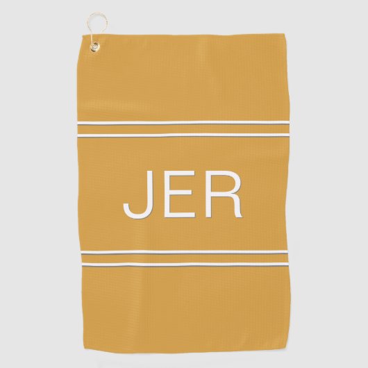 Serviette De Golf 3 lettres initiales Monogramme jaune Golfer's Best (Devant)