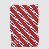 Serviette De Golf 3 lettres Monogramme Bleu et Rouge (Devant)