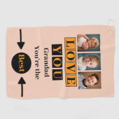 Serviette De Golf 3 photos aime papy orange (Horizontal)