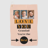 Serviette De Golf 3 photos aime papy orange (Devant)