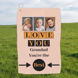 Serviette De Golf 3 photos aime papy orange