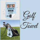 Serviette De Golf 3 photos je t'aime papi bleu