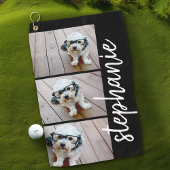 Serviette De Golf 3 photos tendance noir - blanc nom de script moder