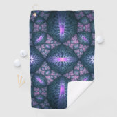 Serviette De Golf 3D Fractal Art Abstrait Motif bleu violet rose (En situation)