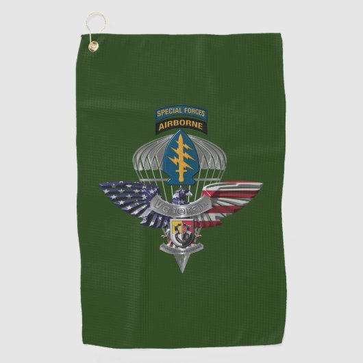 Serviette De Golf 3e Groupe d'opérations spéciales Aigle aéroporté (Devant)