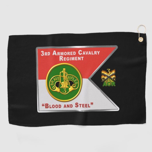 Serviette De Golf 3e Ligne directrice du régiment de cavalerie blind (Horizontal)