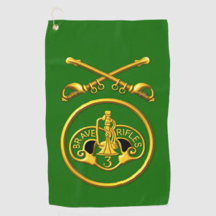 Serviette De Golf 3e régiment de cavalerie blindée Patch & Saber