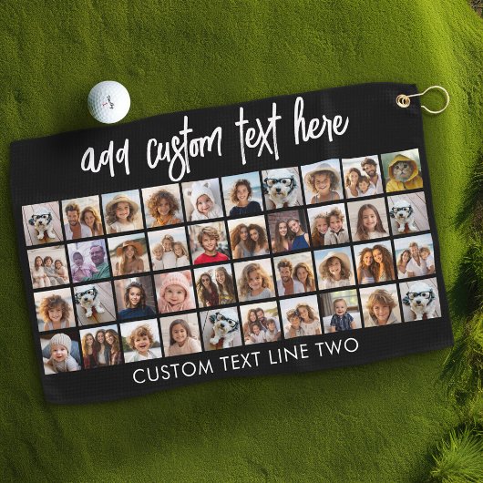 Serviette De Golf 40 Collage de photos - 4 lignes 10 colonnes - Nom 
