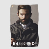 Serviette De Golf 40e anniversaire photo bonjour 40 gars (Devant)