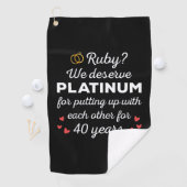 Serviette De Golf 40ème anniversaire du Mariage I - Ruby Funny Coupl (En situation)