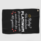 Serviette De Golf 40ème anniversaire du Mariage I - Ruby Funny Coupl (Horizontal)