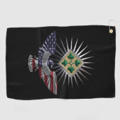 Serviette De Golf 4e division d'infanterie Aigle Customisé (Horizontal)