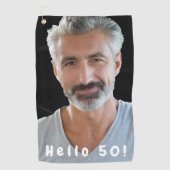 Serviette De Golf 50e anniversaire photo bonjour 50 (Devant)