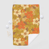 Serviette De Golf 60 ans rétro/les années 70 Orange & Olive Green Fl (En situation)