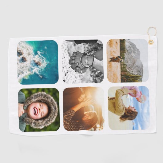 Serviette de golf 6 Modèle photo arrondi (Horizontal)