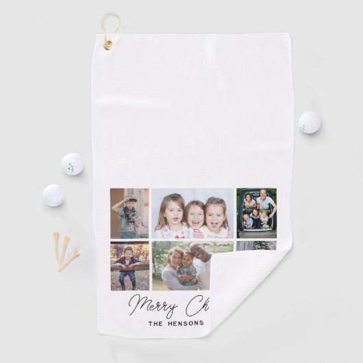 Serviette De Golf 6 Photo Collage Joyeux Noël Famille (En situation)