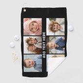 Serviette De Golf 6 Photos avec texte blanc sur noir (En situation)