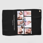 Serviette De Golf 6 sections Cadres photo personnalisées en noir (Horizontal)