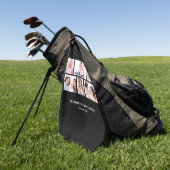 Serviette De Golf 6 sections Cadres photo personnalisées en noir (Vert)