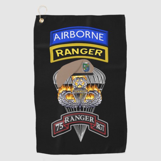 Serviette De Golf 75e régiment de rangers « Sua Sponte » (Devant)