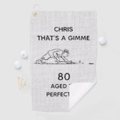 Serviette De Golf 80e anniversaire Funny Golfer Nom personnalisé Gol (En situation)