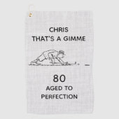 Serviette De Golf 80e anniversaire Funny Golfer Nom personnalisé Gol (Devant)