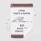 Serviette De Golf 80e anniversaire Funny Golfer Nom personnalisé Pla (En situation)