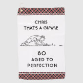 Serviette De Golf 80e anniversaire Funny Golfer Nom personnalisé Pla (Devant)