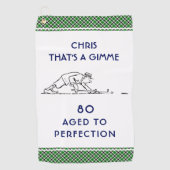 Serviette De Golf 80e anniversaire Funny Golfer Nom personnalisé Pla (Devant)