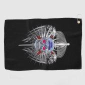 Serviette De Golf 82e ailes métalliques d'étourdissements d'un crâne (Horizontal)