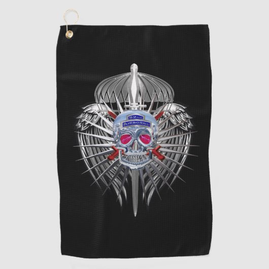 Serviette De Golf 82e ailes métalliques d'étourdissements d'un crâne (Devant)
