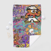 Serviette De Golf 8 bits Tee Time XXX3 Design Golf Towel (En situation)