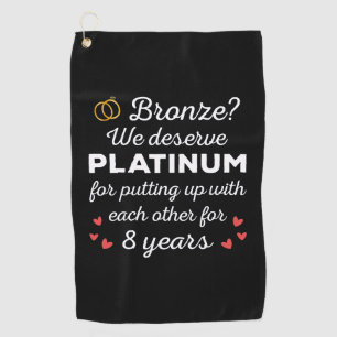 Serviette De Golf 8ème anniversaire Mariage I - Bronze Funny Couple