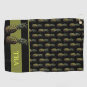 Serviette de golf à ananas - Monogramme personnali (Horizontal)