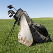 Serviette de golf à cadre doré (Vert)