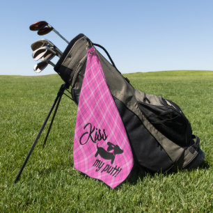 Serviette de golf à carreaux « Kiss My Putt » pour