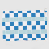 Serviette De Golf À damiers bleu blanc (Horizontal)