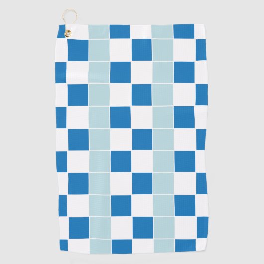 Serviette De Golf À damiers bleu blanc (Devant)