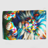 Serviette De Golf à damiers Lion (Horizontal)