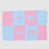 Serviette De Golf À damiers rose passe français  (Horizontal)