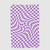 Serviette De Golf À damiers tableau de bord pourpre et blanc (Devant)