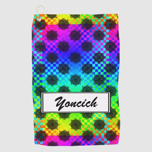 Serviette De Golf à damiers Wheels par Kenneth Yoncich (Devant)