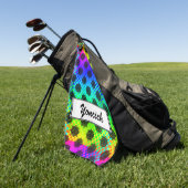 Serviette De Golf à damiers Wheels par Kenneth Yoncich (Vert)