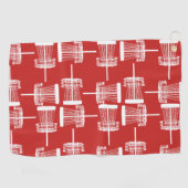 Serviette de golf à disque rouge (Horizontal)