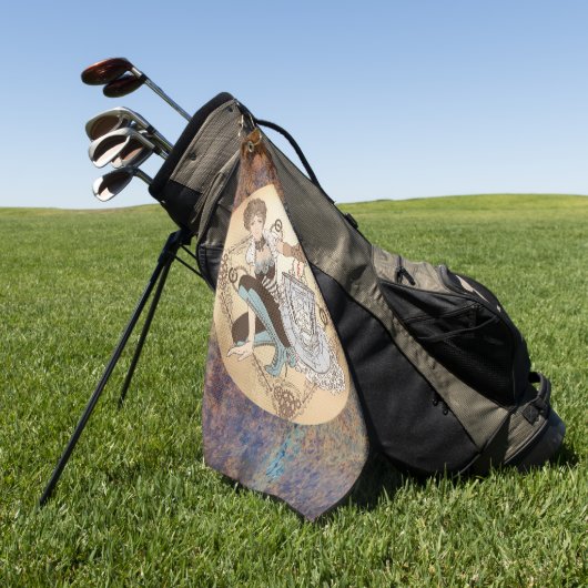 Serviette de golf à disque Steampunk (Vert)