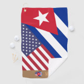 Serviette de golf à drapeau américain / cubain mon (En situation)