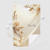 Serviette de golf à fleurs blanches et dorées (En situation)