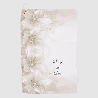 Serviette de golf à fleurs blanches ivoire