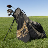 Serviette de golf à fleurs dorées ornées (Vert)
