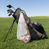 Serviette de golf à fleurs et perle ornée rose (Vert)